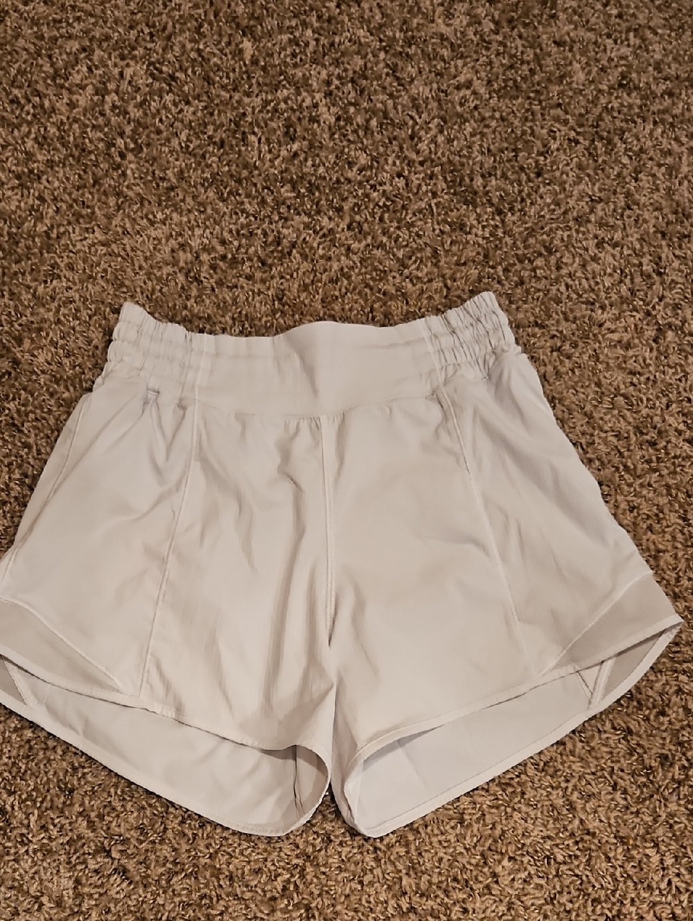 LuluLemon Women’s White Athletic Shorts with Elastic Waist